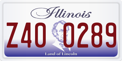 IL license plate Z400289