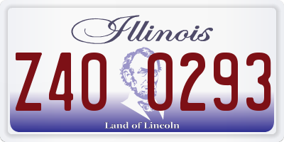 IL license plate Z400293