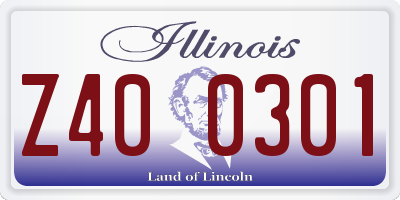 IL license plate Z400301