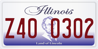 IL license plate Z400302