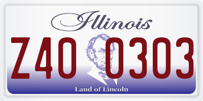 IL license plate Z400303