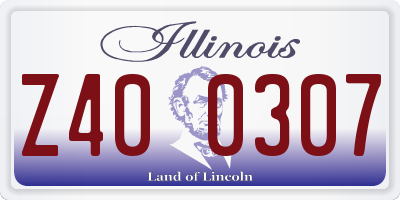 IL license plate Z400307