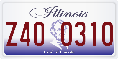 IL license plate Z400310