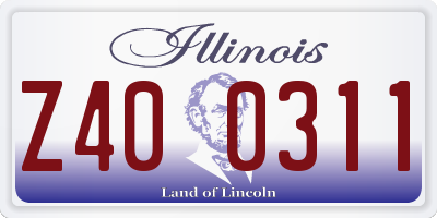 IL license plate Z400311