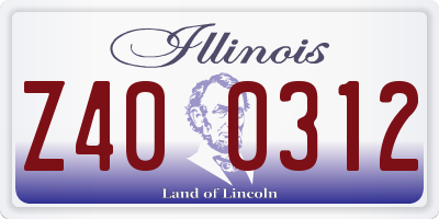 IL license plate Z400312