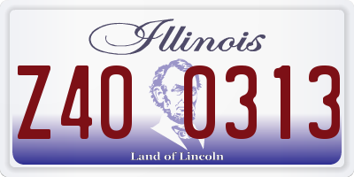 IL license plate Z400313