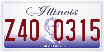 IL license plate Z400315