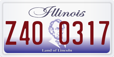 IL license plate Z400317