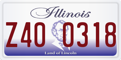 IL license plate Z400318