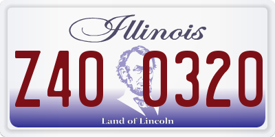 IL license plate Z400320
