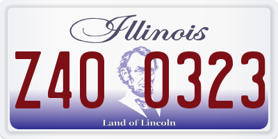 IL license plate Z400323