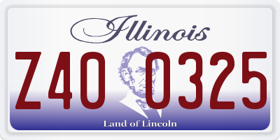 IL license plate Z400325