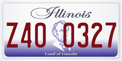 IL license plate Z400327