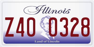 IL license plate Z400328