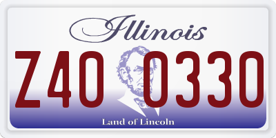 IL license plate Z400330