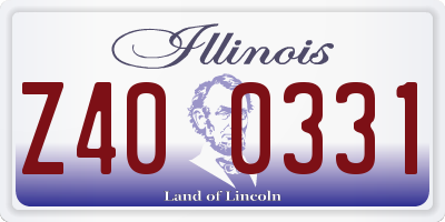 IL license plate Z400331