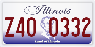 IL license plate Z400332