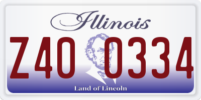 IL license plate Z400334