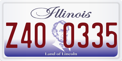 IL license plate Z400335