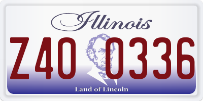 IL license plate Z400336