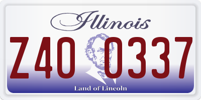 IL license plate Z400337