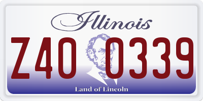 IL license plate Z400339