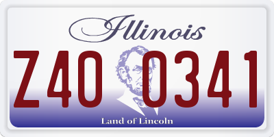 IL license plate Z400341