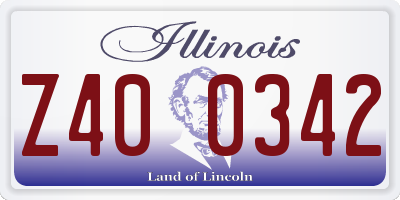 IL license plate Z400342