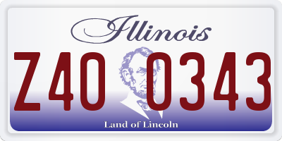 IL license plate Z400343