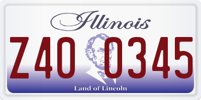 IL license plate Z400345