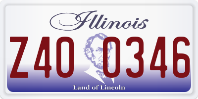 IL license plate Z400346