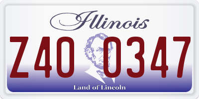 IL license plate Z400347