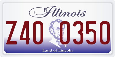 IL license plate Z400350