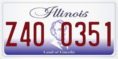 IL license plate Z400351