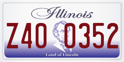 IL license plate Z400352