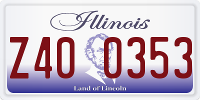 IL license plate Z400353