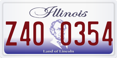 IL license plate Z400354