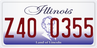 IL license plate Z400355