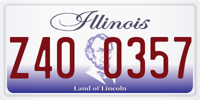 IL license plate Z400357