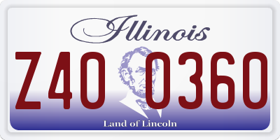 IL license plate Z400360