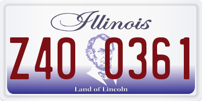 IL license plate Z400361