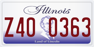 IL license plate Z400363