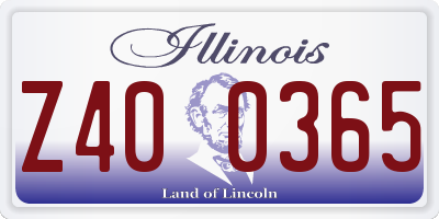 IL license plate Z400365