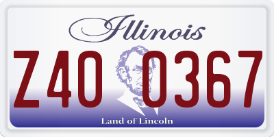 IL license plate Z400367
