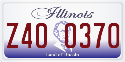 IL license plate Z400370