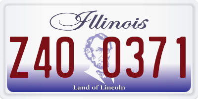 IL license plate Z400371