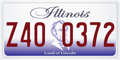 IL license plate Z400372