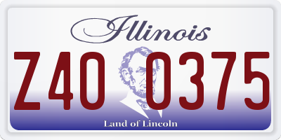 IL license plate Z400375