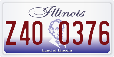 IL license plate Z400376