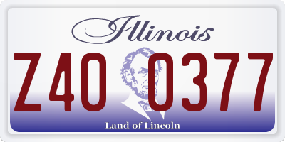 IL license plate Z400377